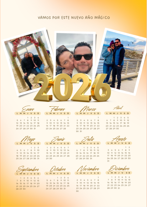 Calendario 2026 Personalizado A4