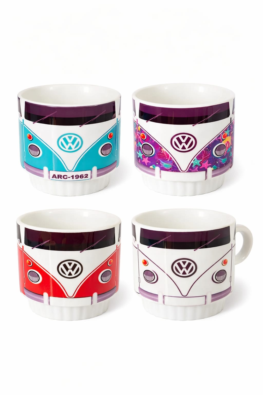 Set de 4 tazas Colección Volkswagen con soporte